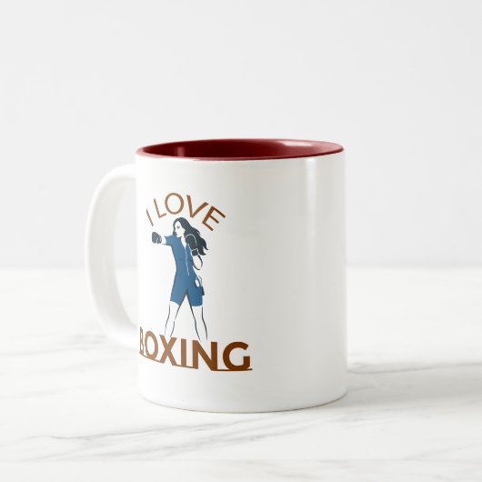 Tasse 2 Couleurs I Love Boxing (Devant gauche)