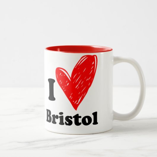 Tasse 2 Couleurs I love Bristol (Droit)