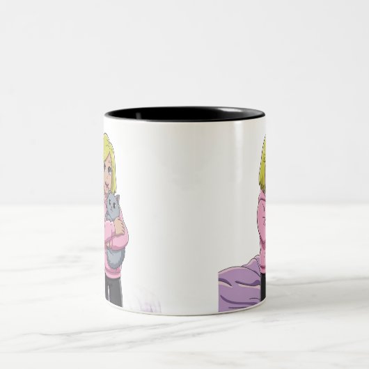 Tasse 2 Couleurs I love cat (Centre)