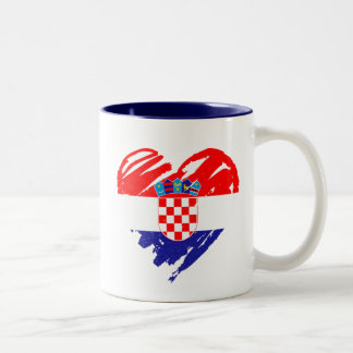 Tasse 2 Couleurs I Love Croatia - Coeur Drapeau Croate