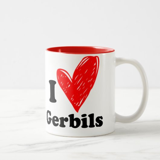 Tasse 2 Couleurs I love Gerbils (Droit)