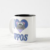 Tasse 2 Couleurs I Love hippopotames (Devant gauche)