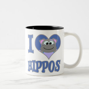 Tasse 2 Couleurs I Love hippopotames