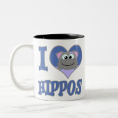 Tasse 2 Couleurs I Love hippopotames (Gauche)