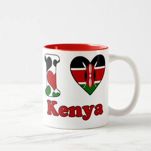 Tasse 2 Couleurs I love Kenya (Droit)