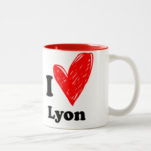 Tasse 2 Couleurs I Love Lyon (Droit)