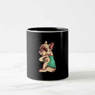 Tasse 2 Couleurs I Love Maman Tattoo Lover Funny French Bulldog