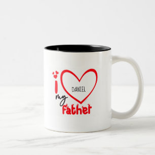 Tasse 2 Couleurs I Love My Father Photo Gift Classic Mug, 11 oz C