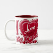 Tasse 2 Couleurs I Love My Fiance red - coeur (Gauche)