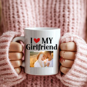 Tasse 2 Couleurs I Love My Girlfriend Monogramme Nom initial Photo