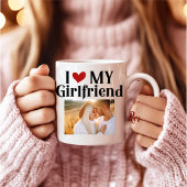 Tasse 2 Couleurs I Love My Girlfriend Monogramme Nom initial Photo