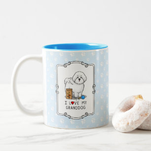 Tasse 2 Couleurs I Love My Granddog Bichon Frise Dog grands-parents