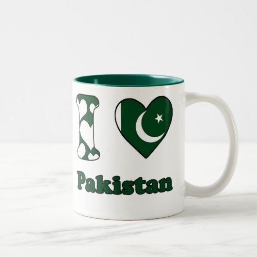 Tasse 2 Couleurs I love Pakistan (Droit)