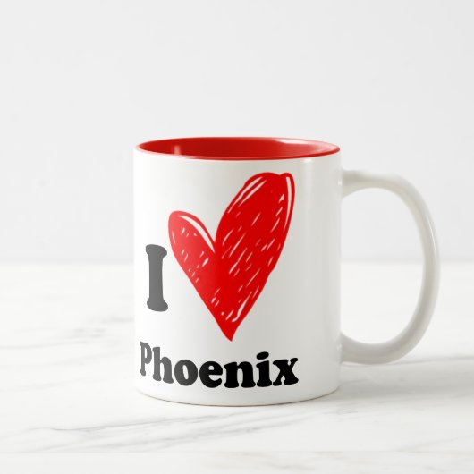 Tasse 2 Couleurs I love Phoenix (Droit)