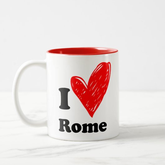 Tasse 2 Couleurs I love Rome : Deux couleurs Koffiemok (Gauche)