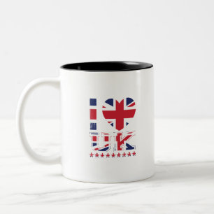 Tasse 2 Couleurs I Love Royaume-Uni-Royaume-Uni-Angleterre