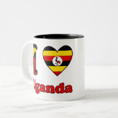 Tasse 2 Couleurs I love Uganda (Devant gauche)