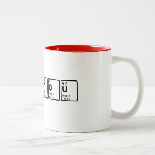Tasse 2 Couleurs I Love You - Tableau Périodique (Droit)