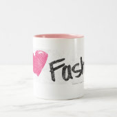 Tasse 2 Couleurs I magenta de mode de coeur (Centre)