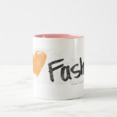 Tasse 2 Couleurs I orange de mode de coeur (Centre)