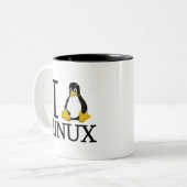Tasse 2 Couleurs I pingouin Linux 2 (Devant gauche)