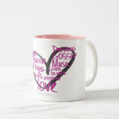 Tasse 2 Couleurs I pourpre de graffiti de coeur (Devant droit)