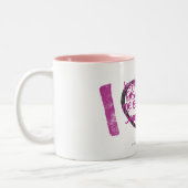 Tasse 2 Couleurs I pourpre de graffiti de coeur (Gauche)