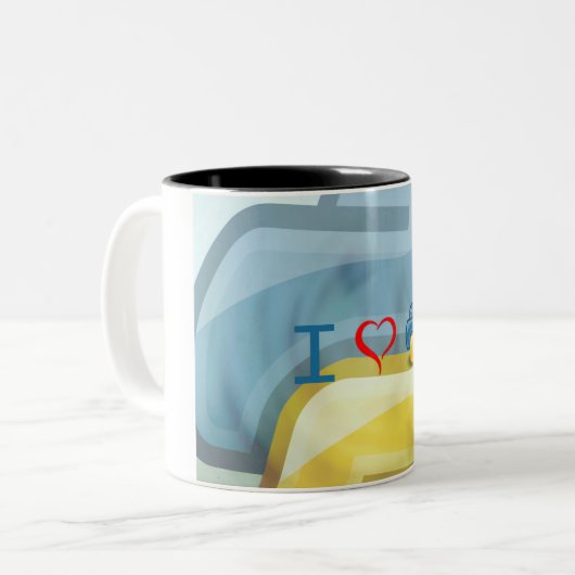 Tasse 2 Couleurs I python de coeur (Devant gauche)
