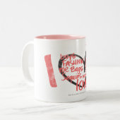 Tasse 2 Couleurs I rose de graffiti de coeur (Devant gauche)