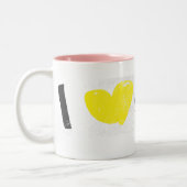 Tasse 2 Couleurs I rose de mode de coeur (Gauche)