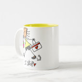 Tasse 2 Couleurs I Shop Stick Figure Girl (Devant gauche)