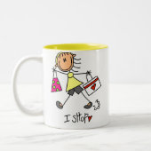 Tasse 2 Couleurs I Shop Stick Figure Girl (Gauche)