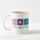 Tasse 2 Couleurs i tri comme une fille (Triathlete) (Gauche)