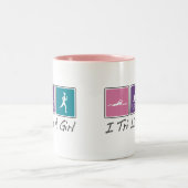 Tasse 2 Couleurs i tri comme une fille (Triathlete) (Centre)