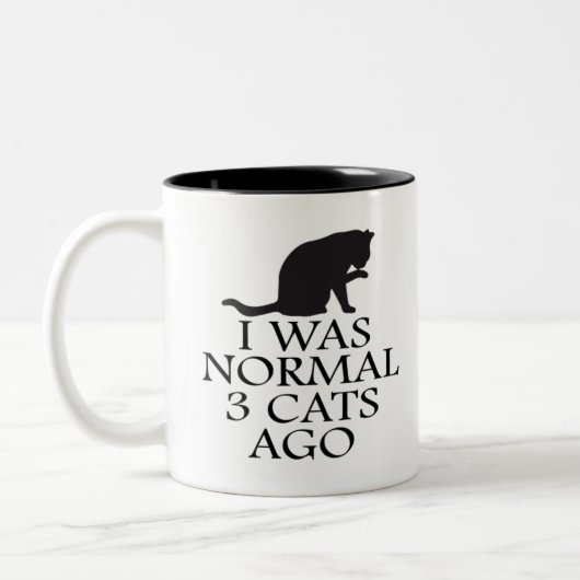 Tasse 2 Couleurs i-was-normal-3-chats-ago-drôle-chat (Gauche)