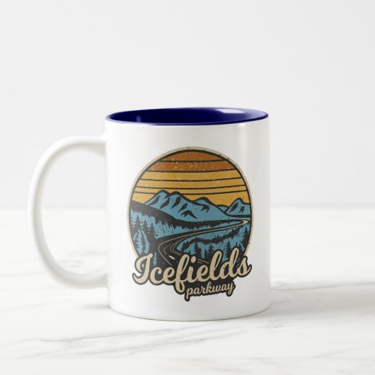Tasse 2 Couleurs Icefields Parcours Alberta Canada Retro (Gauche)