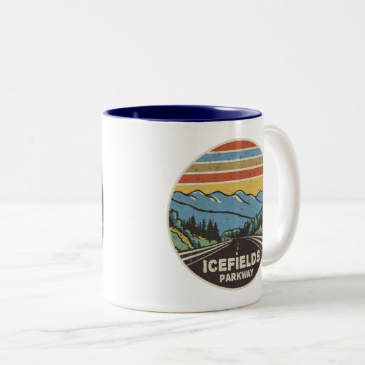 Tasse 2 Couleurs Icefields Parkway Alberta Canada Mountains (Devant droit)