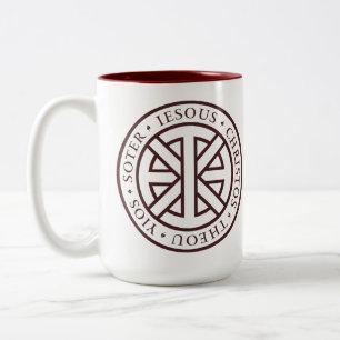 Tasse 2 Couleurs Ichthys circulaire (cramoisi)