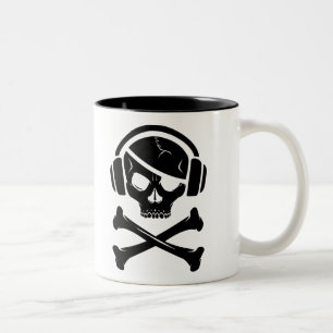 Tasse 2 Couleurs Icône de la piraterie anti-RIAA de pirate de