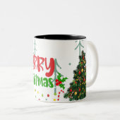 Tasse 2 Couleurs Icônes de Noël classiques (Devant droit)