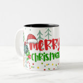 Tasse 2 Couleurs Icônes de Noël classiques (Devant gauche)