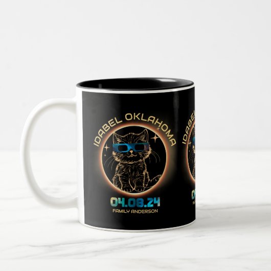 Tasse 2 Couleurs Idabel Oklahoma Total Solar Eclipse 2024 Amoureux  (Gauche)