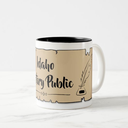 Tasse 2 Couleurs Idaho Notaire Public Soll Feather Quill (Devant droit)