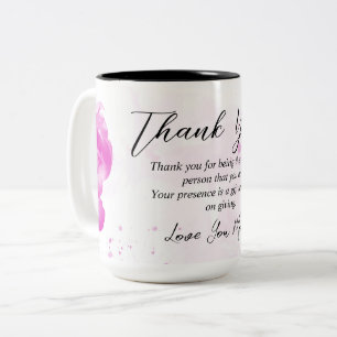 Tasse 2 Couleurs Idée de cadeau de remerciement floral rose pour ma