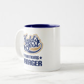 Tasse 2 Couleurs Idée de cadeau pour le chef d'exploitation (mondes (Devant gauche)