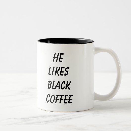 Tasse 2 Couleurs Il aime le café noir (Droit)
