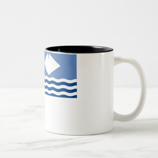 Tasse 2 Couleurs Île de drapeau de Wight (Droit)