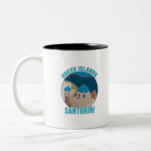 Tasse 2 Couleurs Iles grecques Santorin (Gauche)