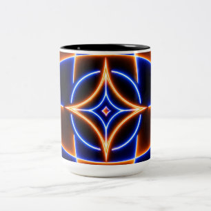 Tasse 2 Couleurs Illusion d'optique étoile vortex néon – Bleu Orang