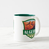 Tasse 2 Couleurs Illustration Algérie Insigne rétro (Devant droit)